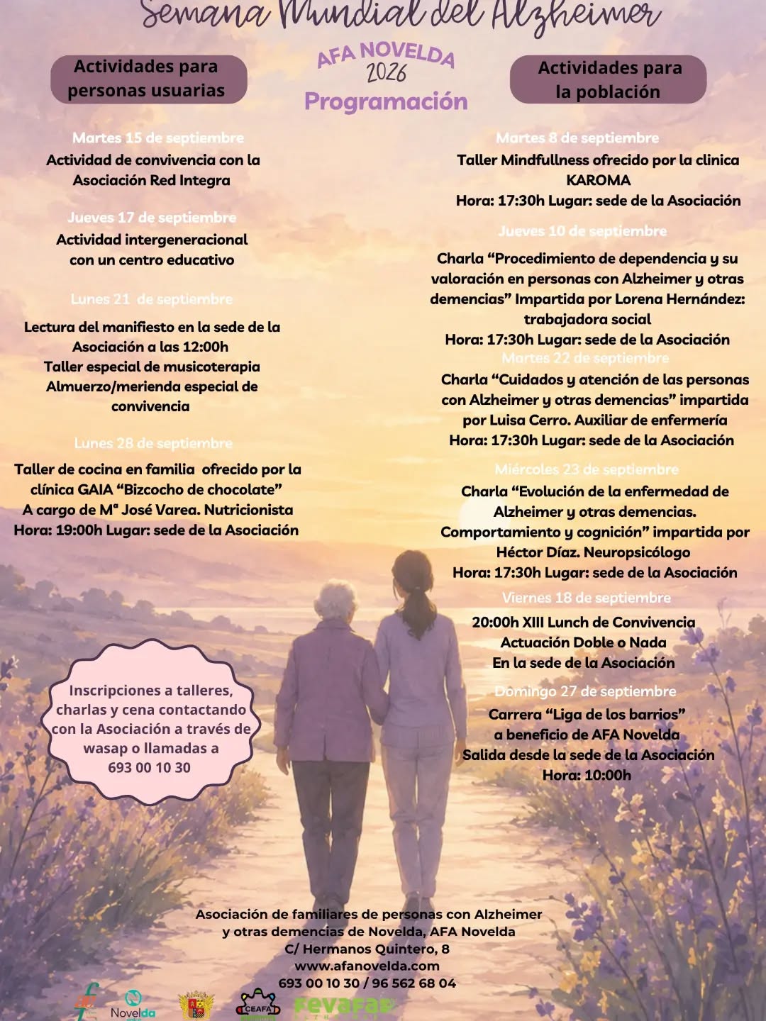 💜 ¡En AFA Novelda celebramos la Semana Mundial del Alzheimer con una programación muy especial!
Con motivo del Día Mund...