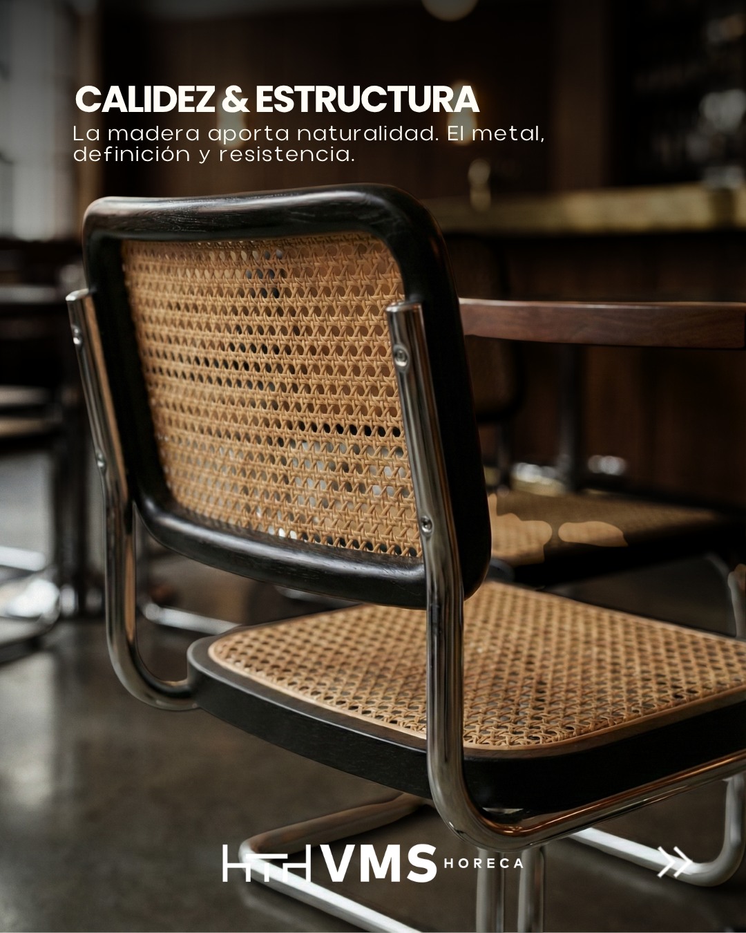 ¿Madera o metal? Mejor juntos.La calidez de la madera y la fuerza del metal crean espacios con equilibrio, personalidad y mucha versatilidad.
Una combinación que funciona en restaurantes, cafeterías, hoteles y terrazas para proyectos que buscan diseño… sin renunciar a la funcionalidad.📩 Si estás dando forma a tu espacio, en VMS Horeca te ayudamos a encontrar la combinación perfecta.#MobiliarioHoreca #InteriorismoComercial #DiseñoHoreca #MueblesParaHosteleria #VMSHoreca