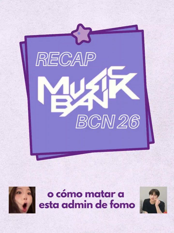 ¡K-Piñers!🍍💜Si hace un mes tuvisteis la suerte de ir al Music Bank en Barcelona nos alegramos muchísimo ✨Aunque nos retorcemos de FOMO en nuestras casas 🚑
❤️🩹Por eso, hemos querido hacer un recopilatorio de algunos momentos icónicos. Así, podremos vivir vuestra experiencia y disfrutar a la vez que nos morimos por dentro 😂 ¡K-Piñers!🍍💜Si hace un mes tuvisteis la suerte de ir al Music Bank en Barcelona nos alegramos muchísimo ✨Aunque nos retorcemos de FOMO en nuestras casas 🚑
❤️🩹Por eso, hemos querido hacer un recopilatorio de algunos momentos icónicos. Así, podremos vivir vuestra experiencia y disfrutar a la vez que nos morimos por dentro 😂