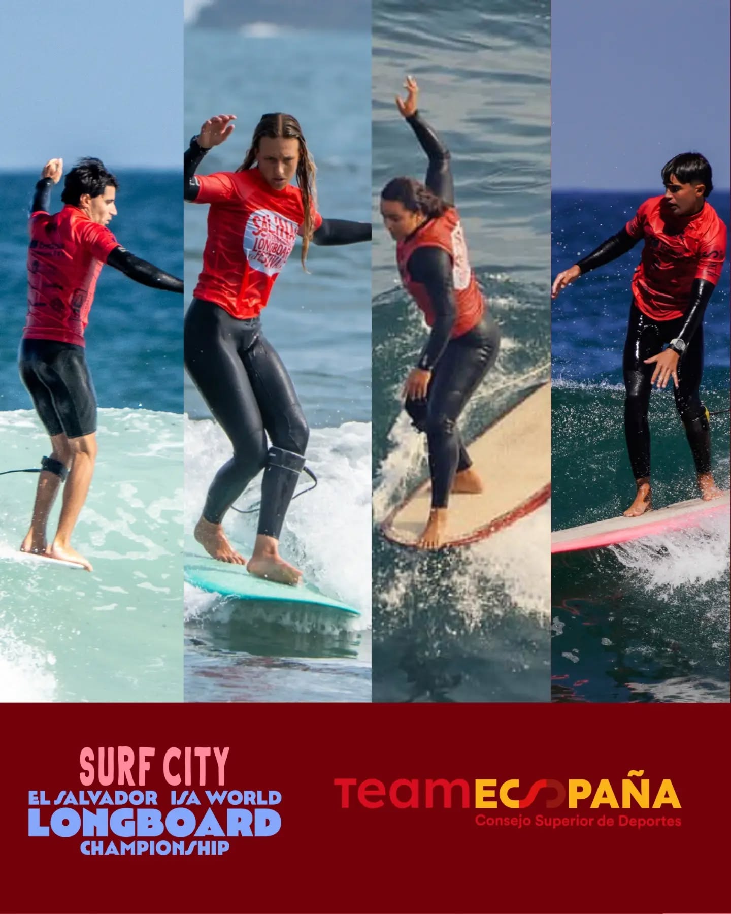 🇪🇸🌊 ¡LA SELECCIÓN ESPAÑOLA DE LONGBOARD YA ESTÁ EN EL SALVADOR!
Nuestros cuatro representantes ya se encuentran en El Sunzal @surfcity , donde han iniciado las primeras sesiones de entrenamiento para preparar el 2026 ISA World Longboard Championship, que se disputará del 16 al 22 de octubre.
OPEN MASCULINO
@nico_nikidora
@martinslide1
OPEN FEMENINO
@julieta_rovimar
@ela_arte
👥 CUERPO TÉCNICO
Yumey González · Seleccionadora nacional
Clara C. González · Fisioterapeuta
El equipo ya trabaja en su adaptación a las olas de El Sunzal, con entrenamientos en diferentes momentos de la marea para llegar en las mejores condiciones al inicio de la competición. 💪
📍 El Sunzal · El Salvador
📅 16–22 de octubre
🏆 ISA World Longboard Championship 2026
📺 Podrás seguir el Mundial en directo a través de los canales oficiales de @isasurfing y toda la actualidad de nuestra selección en los canales oficiales de la Federación.
¡Vamos Team!! 🇪🇸🔥
#FS26 #TeamEspaña #FESurfing #ISAWLSC #Longboard
@coe_es
@deportegob
@surfingpuntoes_
@iberdrola
@federacionasturianadesurfing
@federacion_melillense_surf
@fgsurf
@federacion_surf_region_murcia
@fsurfcat
@fecansurf
@fedcantabrasurf
@siroko
@isasurfing